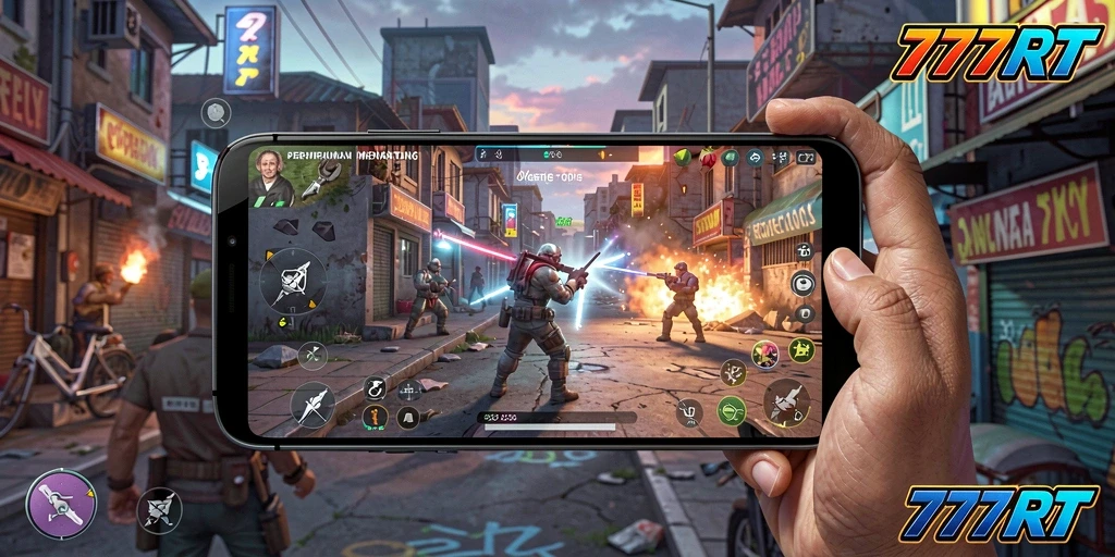 Tangkapan layar gameplay 777RT dengan tampilan strategi yang mendebarkan.