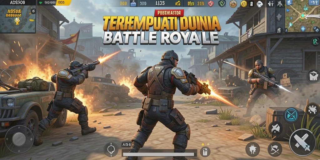 Tampilan gameplay seru dari ADS508 yang menampilkan pertempuran Battle Royale.
