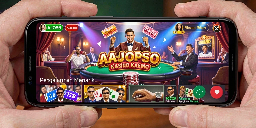 Screenshot gameplay AJO89 menampilkan suasana kasino yang hidup dan menarik.