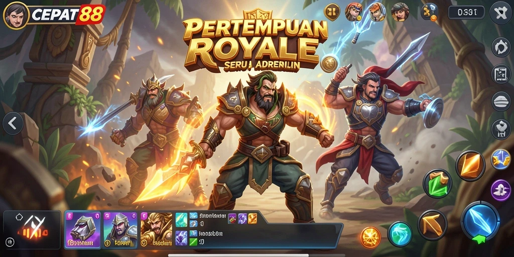 Tangkapan layar gameplay epik dari CEPAT88 dalam pertempuran Battle Royale.