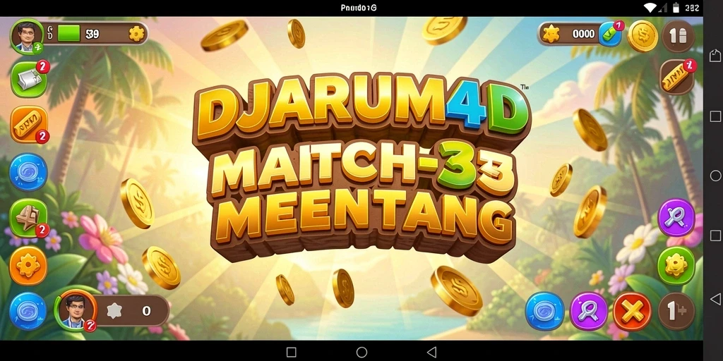 Tangkapan layar gameplay DJARUM4D yang menampilkan serunya permainan Match-3.