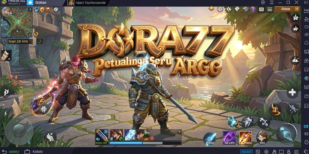 Tampilan menarik dari gameplay DORA77 dengan pertempuran mendebarkan.