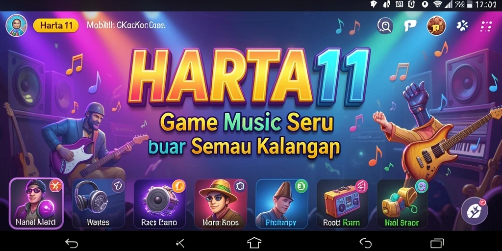 Tampilan gameplay HARTA11 menunjukkan keseruan bermain musik.