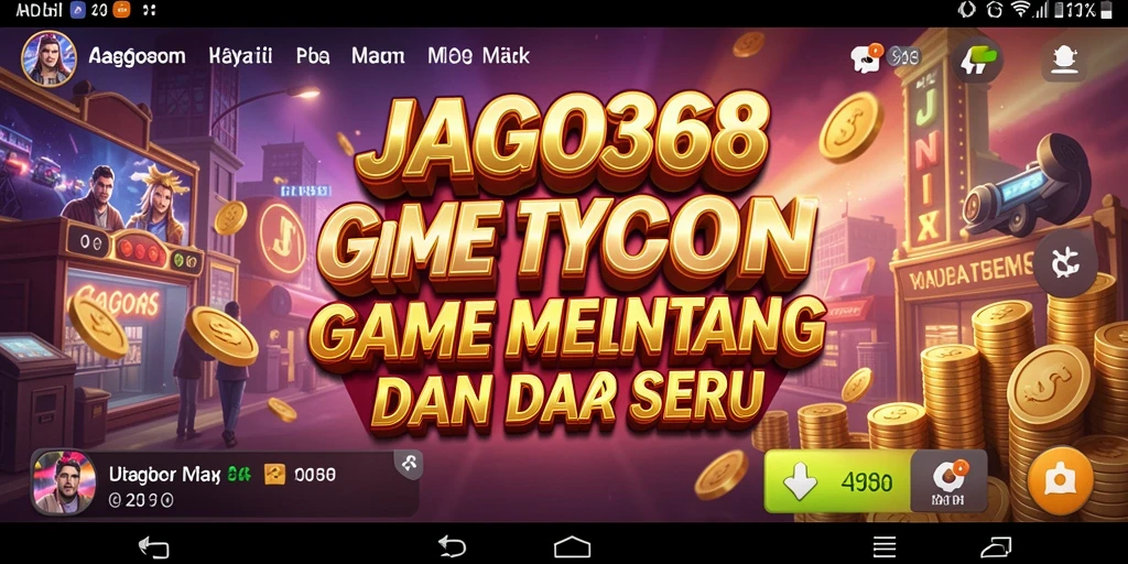 Tampilan gameplay JAGO368 yang menggambarkan keseruan membangun kerajaan bisnis.
