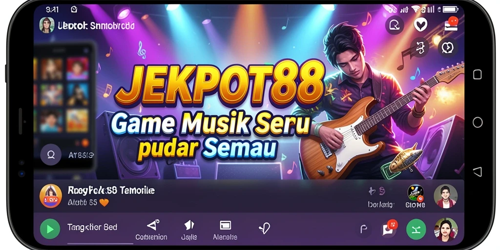 Tampilan gameplay JEKPOT88 dengan berbagai pilihan lagu musik.