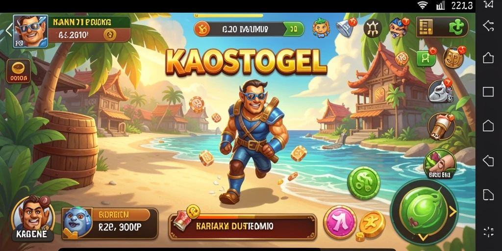 Tampilan gameplay KAOSTOGEL yang ceria dan menyenangkan.
