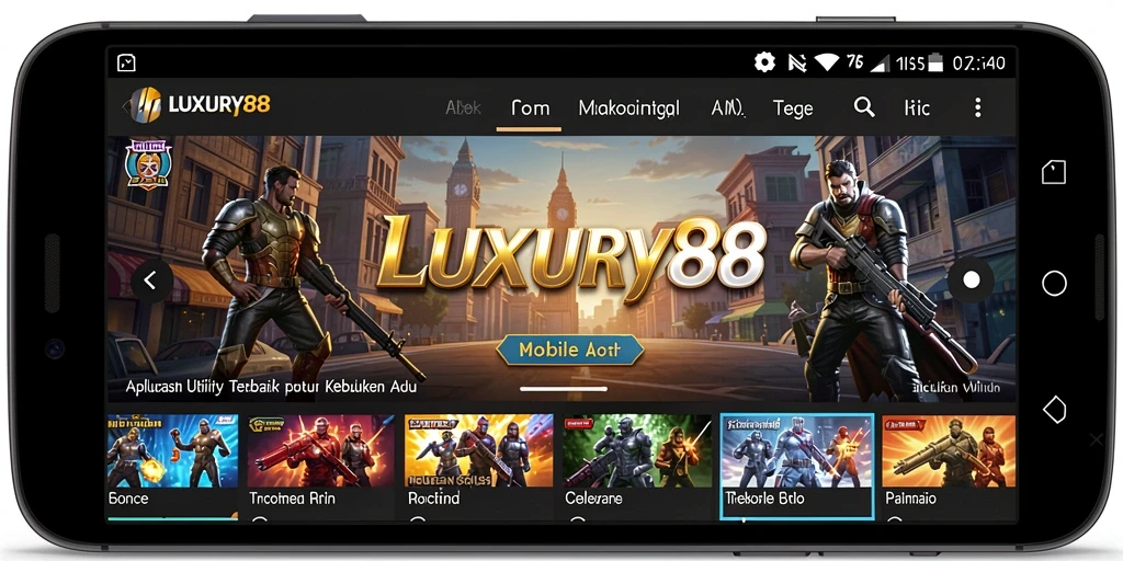 Screenshot LUXURY88 yang menampilkan antarmuka menarik dan fungsi utilitas.