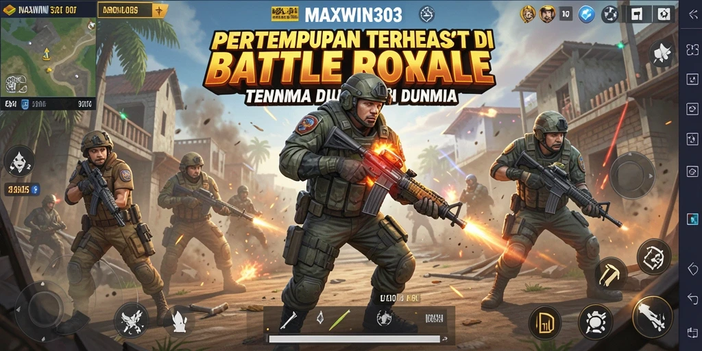 Gameplay seru di MAXWIN303 menunjukkan aksi Battle Royale yang mendebarkan.