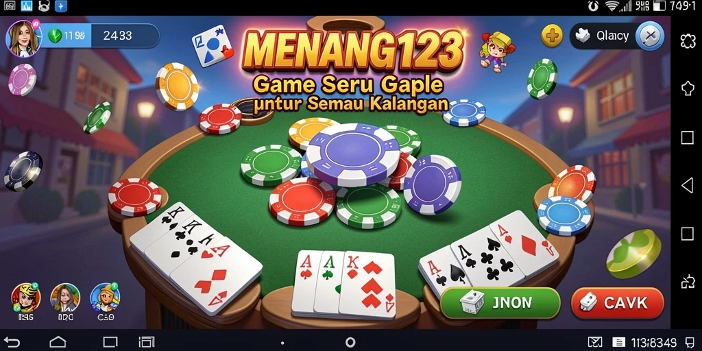Tampilan menarik dari gameplay Gaple yang seru.