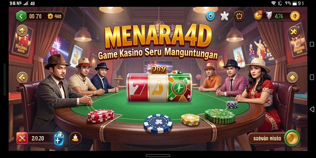 Tangkapan layar gameplay MENARA4D menunjukkan keseruan dalam permainan kasino.