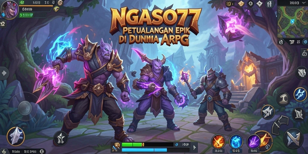 Tangkapan layar menampilkan aksi seru permainan ARPG NGASO77.