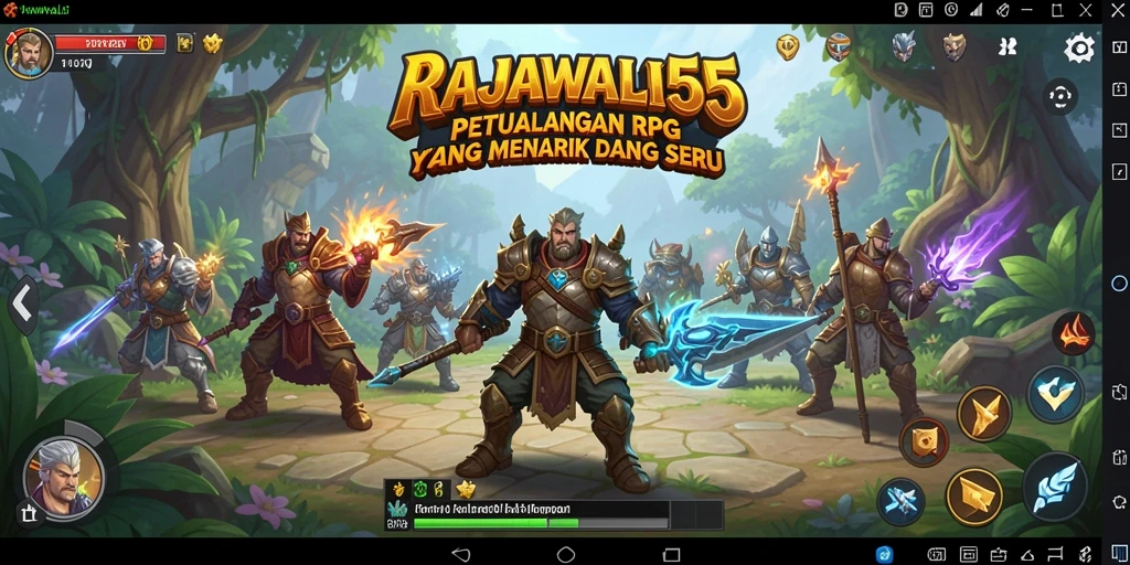 Screenshot RAJAWALI55 menampilkan aksi pertempuran yang mendebarkan dalam dunia RPG.
