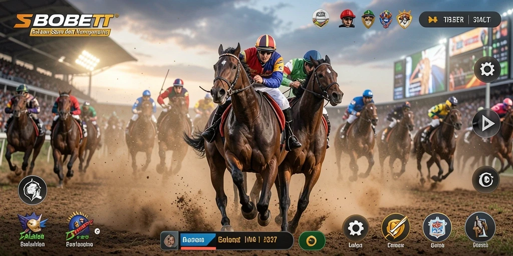 Gameplay balapan SBOBET yang penuh aksi dan adrenalin.
