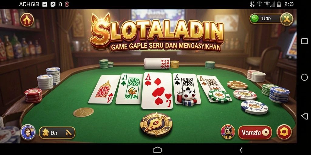 Tampilan menarik dari gameplay game Gaple <strong>SLOTALADIN</strong>