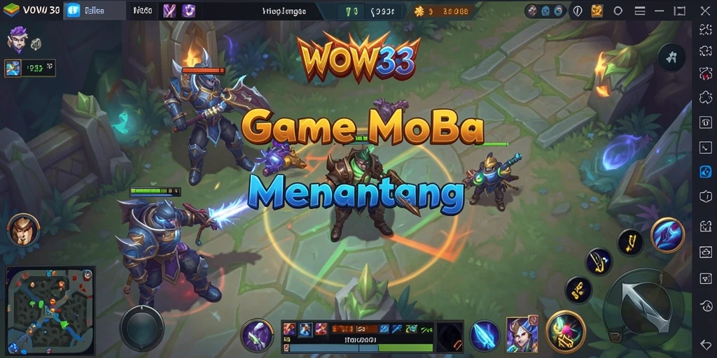 Gameplay seru dari WOW33 saat pertarungan tim berlangsung.
